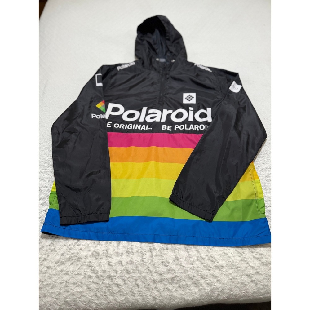 Polaroid Windbreaker Mens L All Over Print Polaroid Collection Hooded Zip Up XXL